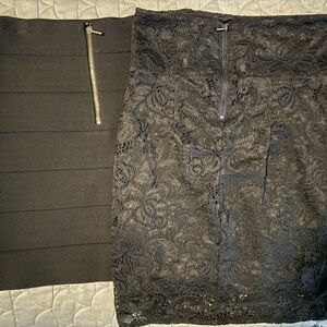 bebe Elegant Black Lace and Bodycon Skirts bundle